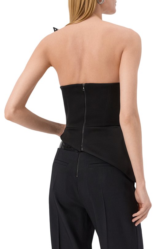 Кожаный топ David Koma PF25DK19T Чёрный  PF25DK19T Фото 4