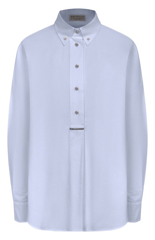Хлопковая рубашка Brunello Cucinelli MA600RA905 Голубой MA600RA905