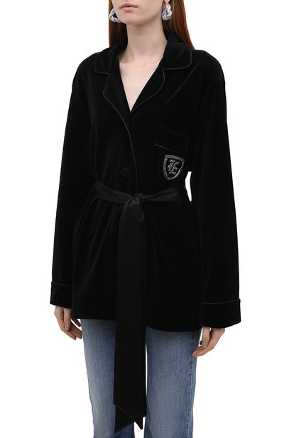 Хлопковый жакет ERMANNO SCERVINO черного цвета по цене 103000 руб., арт. D394I600IGS, фото 3 Хлопковый жакет ERMANNO SCERVINO, арт. D394I600IGS, фото 3