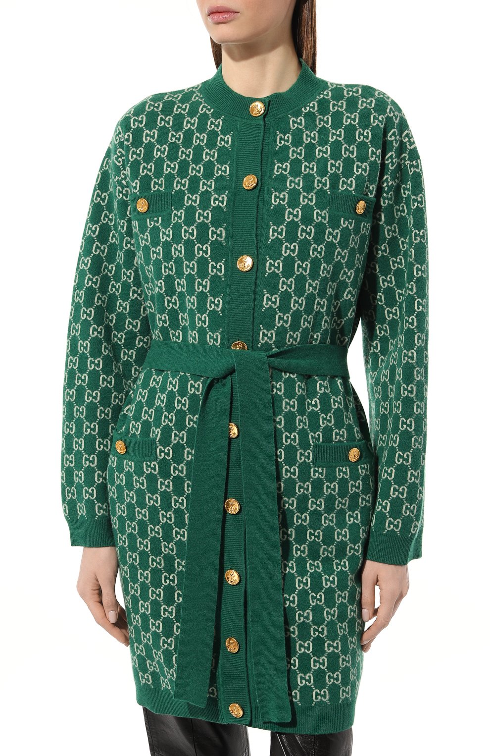 Шерстяной кардиган GUCCI зеленого цвета по цене 285120 руб., арт. 599263 XKA5U, фото 3 Шерстяной кардиган GUCCI, арт. 599263 XKA5U, фото 3