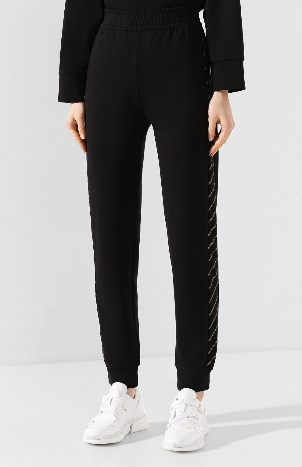 Хлопковые джоггеры EMPORIO ARMANI черного цвета по цене 29700 руб., арт. 3H2P6C/2JVWZ, фото 3 Хлопковые джоггеры EMPORIO ARMANI, арт. 3H2P6C/2JVWZ, фото 3