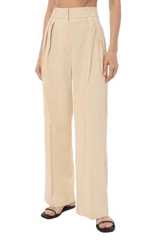 

Брюки изо льна и вискозы Rohe, Кремовый