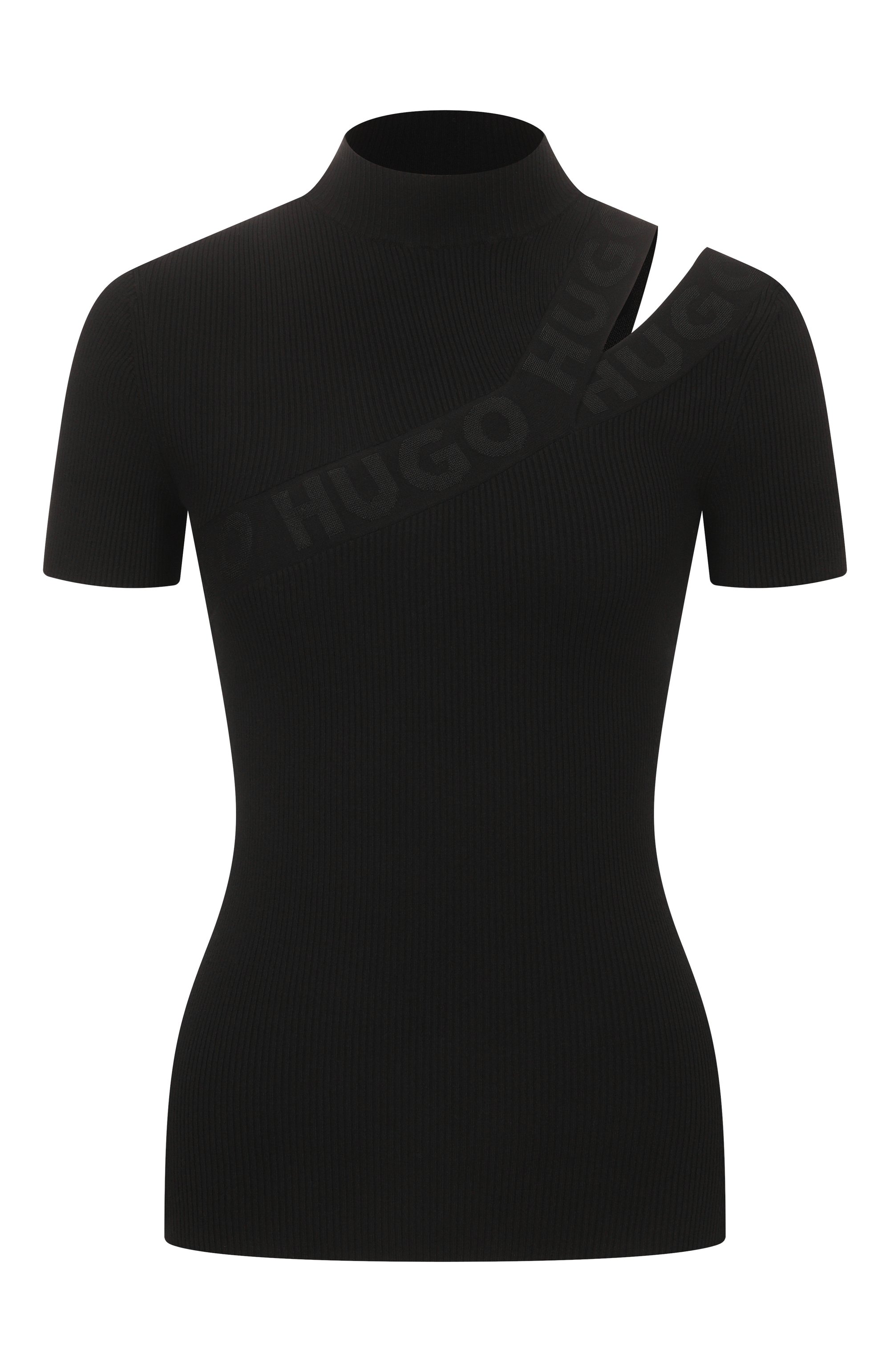 Топ из вискозы HUGO черного цвета по цене 21450 руб., арт. 50500764, фото 1 Топ из вискозы HUGO, арт. 50500764, фото 1