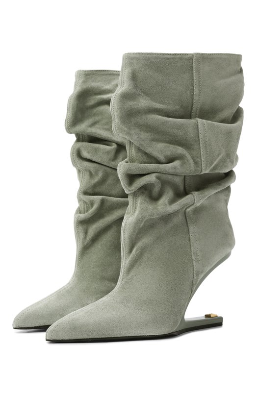 Замшевые полусапоги No Wedge Balmain GN0TA236/LCMK Зелёный GN0TA236/LCMK