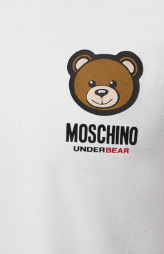 Мужская хлопковая футболка MOSCHINO белого цвета, арт. A0788/4410 | Фото 5 (Кросс-КТ: домашняя одежда; Рукава: Короткие; Длина (для топов): Стандартные; Материал сплава: Проставлено; Материал внешний: Хлопок; Драгоценные камни: Проставлено)