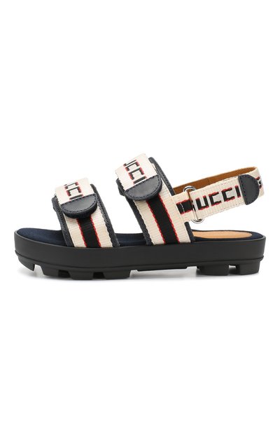 Текстильные сандалии GUCCI синего цвета по цене 30950 руб., арт. 553064/HJP20, фото 2 Текстильные сандалии GUCCI, арт. 553064/HJP20, фото 2
