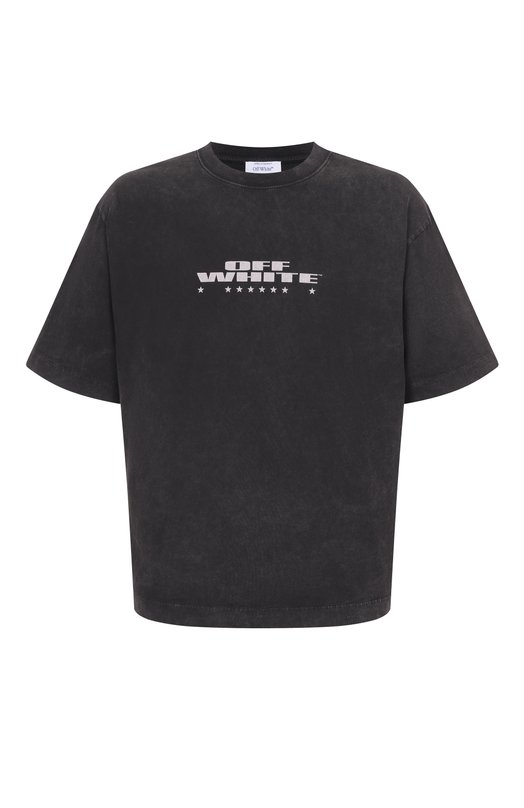 Хлопковая футболка Off-White 0MAA120F25JER003 Серый 0MAA120F25JER003