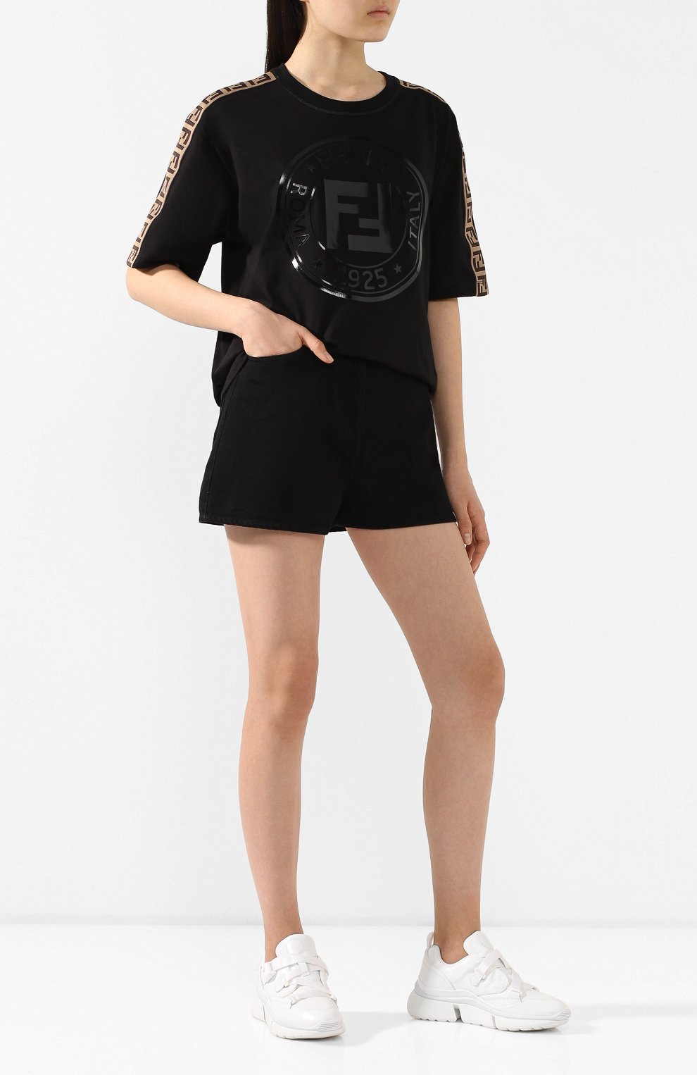 Хлопковая футболка FENDI, арт. FAF127 AB4E, фото 2