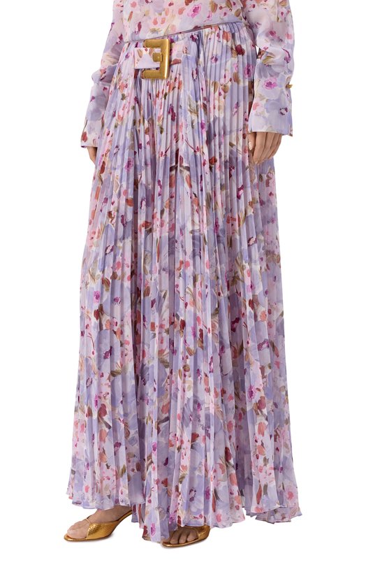 Плиссированная юбка Balmain GF1LE680/SF35 Фиолетовый  GF1LE680/SF35 Фото 3