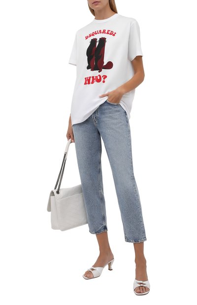 Хлопковая футболка DSQUARED2 белого цвета по цене 29950 руб., арт. S72GD0323/S23009, фото 2 Хлопковая футболка DSQUARED2, арт. S72GD0323/S23009, фото 2