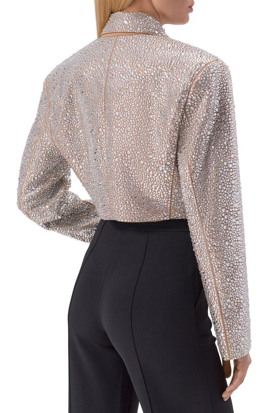 Жакет с отделкой стразами Giuseppe di Morabito 05FW2JA109FC 05432A Серебряный  05FW2JA109FC 05432A Фото 4