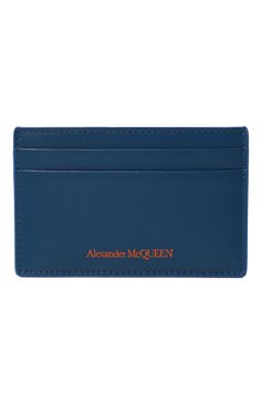 Мужской кожаный футляр для кредитных карт ALEXANDER MCQUEEN синего цвета, арт. 736230/1AA0Q | Фото 1 (Нос: Не проставлено; Материал сплава: Проставлено; Материал: Натуральная кожа)