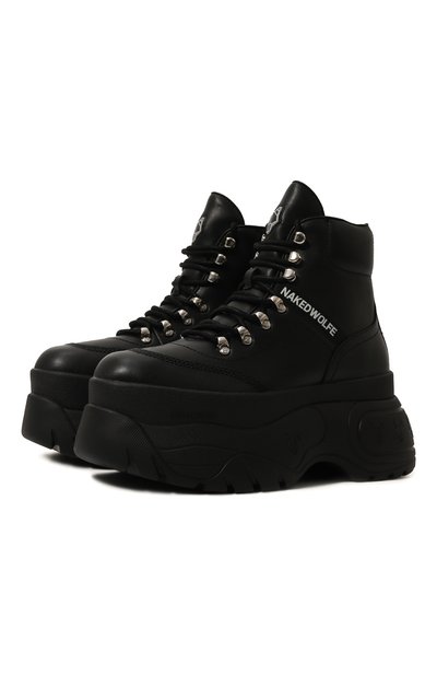 Кожаные ботинки spike NAKED WOLFE черного цвета по цене 29700 руб., арт. SPIKE, фото 1 Кожаные ботинки spike NAKED WOLFE, арт. SPIKE, фото 1