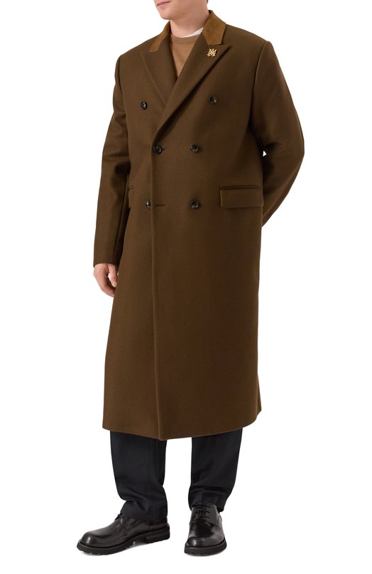 Шерстяное пальто Amiri AMCTDS1003 Коричневый  AMCTDS1003 Фото 2