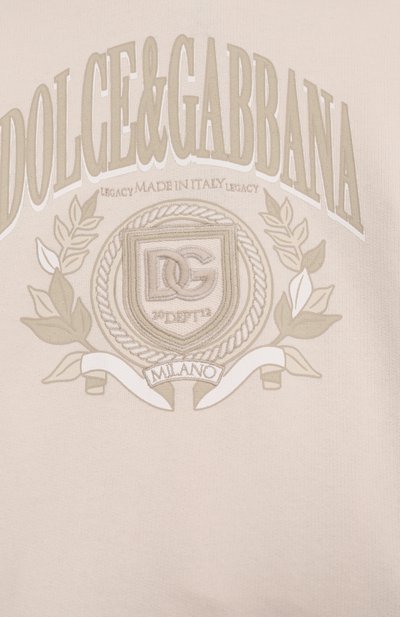 Хлопковое худи DOLCE & GABBANA кремового цвета по цене 49350 руб., арт. L4JWLV/G705B/8-14, фото 3 Хлопковое худи DOLCE & GABBANA, арт. L4JWLV/G705B/8-14, фото 3