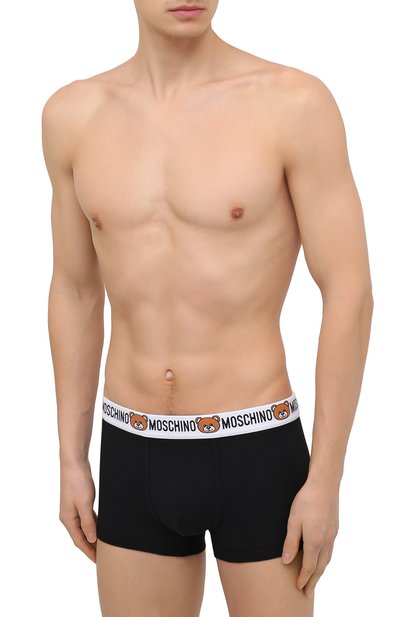 Хлопковые боксеры MOSCHINO черного цвета по цене 4250 руб., арт. A4732/8119, фото 2 Хлопковые боксеры MOSCHINO, арт. A4732/8119, фото 2