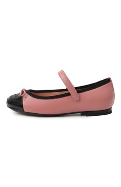 Детские кожаные балетки DOLCE & GABBANA темно-розового цвета, арт. D11273/A7924/29-36 | Фото 2 (Материал сплава: Проставлено; Материал внутренний: Натуральная кожа; Нос: Не проставлено; Материал внешний: Натуральная кожа)