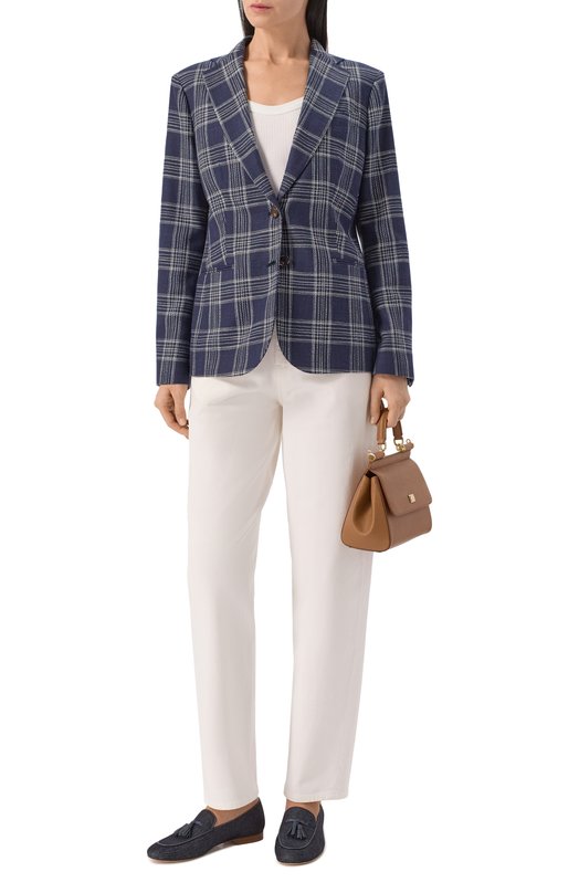 Жакет из шелка и хлопка Kiton D23501K0650G10 Синий  D23501K0650G10 Фото 2