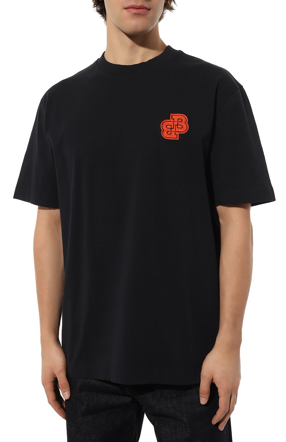 Хлопковая футболка BOSS ORANGE темно-синего цвета по цене 5280 руб., арт. 50483464, фото 3 Хлопковая футболка BOSS ORANGE, арт. 50483464, фото 3