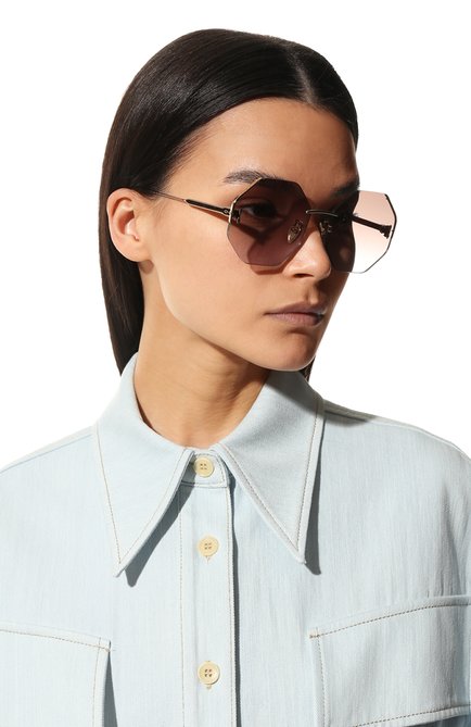 Женски�е солнцезащитные очки ISABEL MARANT коричневого цвета, арт. IM0080 000 QR | Фото 2 (Тип очков: С/з; Оптика Гендер: оптика-женское; Очки форма: Круглые)