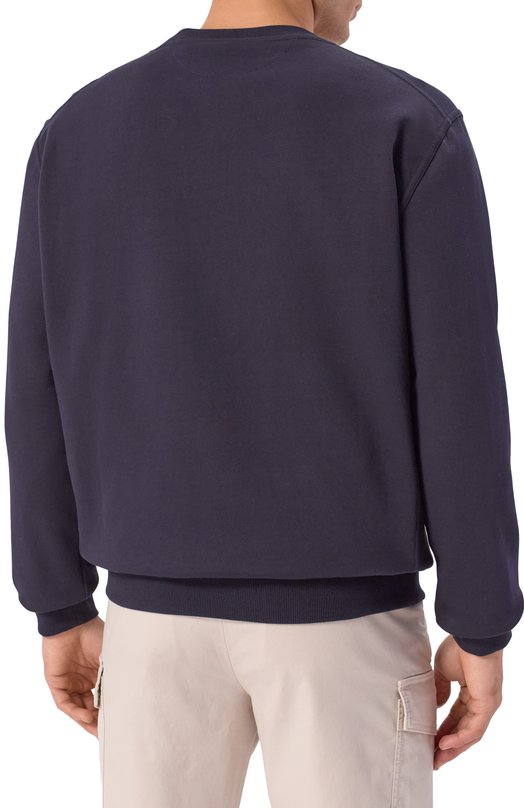 Хлопковый свитшот Brunello Cucinelli MW8633380G Синий  MW8633380G Фото 4