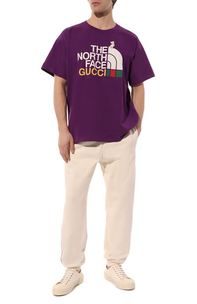 Хлопковая футболка the north face x gucci GUCCI, арт. 616036 XJDRD, фото 2