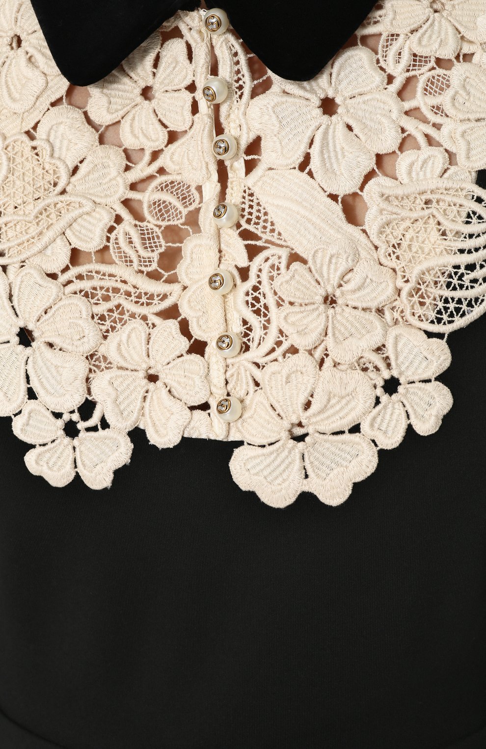 Приталенное платье-миди с контрастной кружевной вставкой GUCCI, арт. 479516/X9B44, фото 5