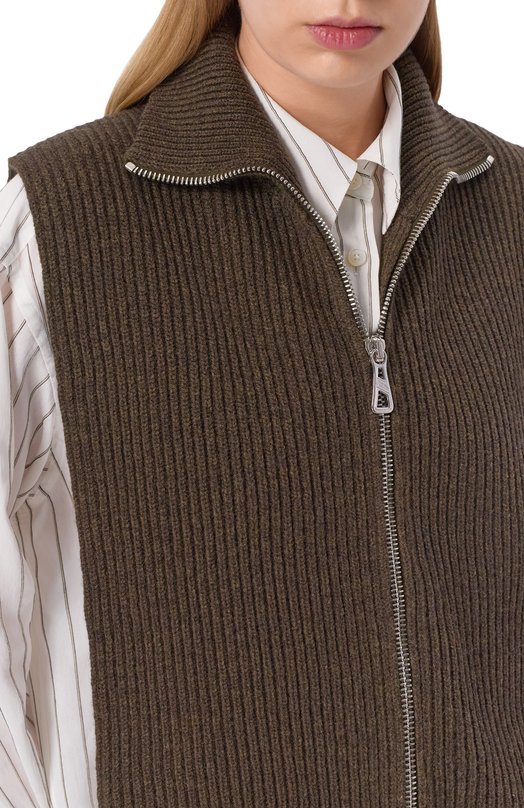 Шерстяной жилет Jean Paul Gaultier 25/04-W-P0028/K014 Хаки  25/04-W-P0028/K014 Фото 5