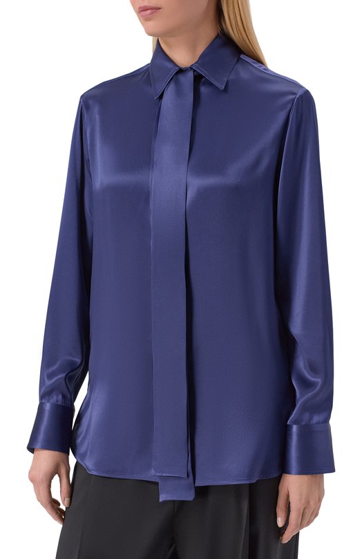 Атласная блузка Kiton D48407 Синий  D48407 Фото 3