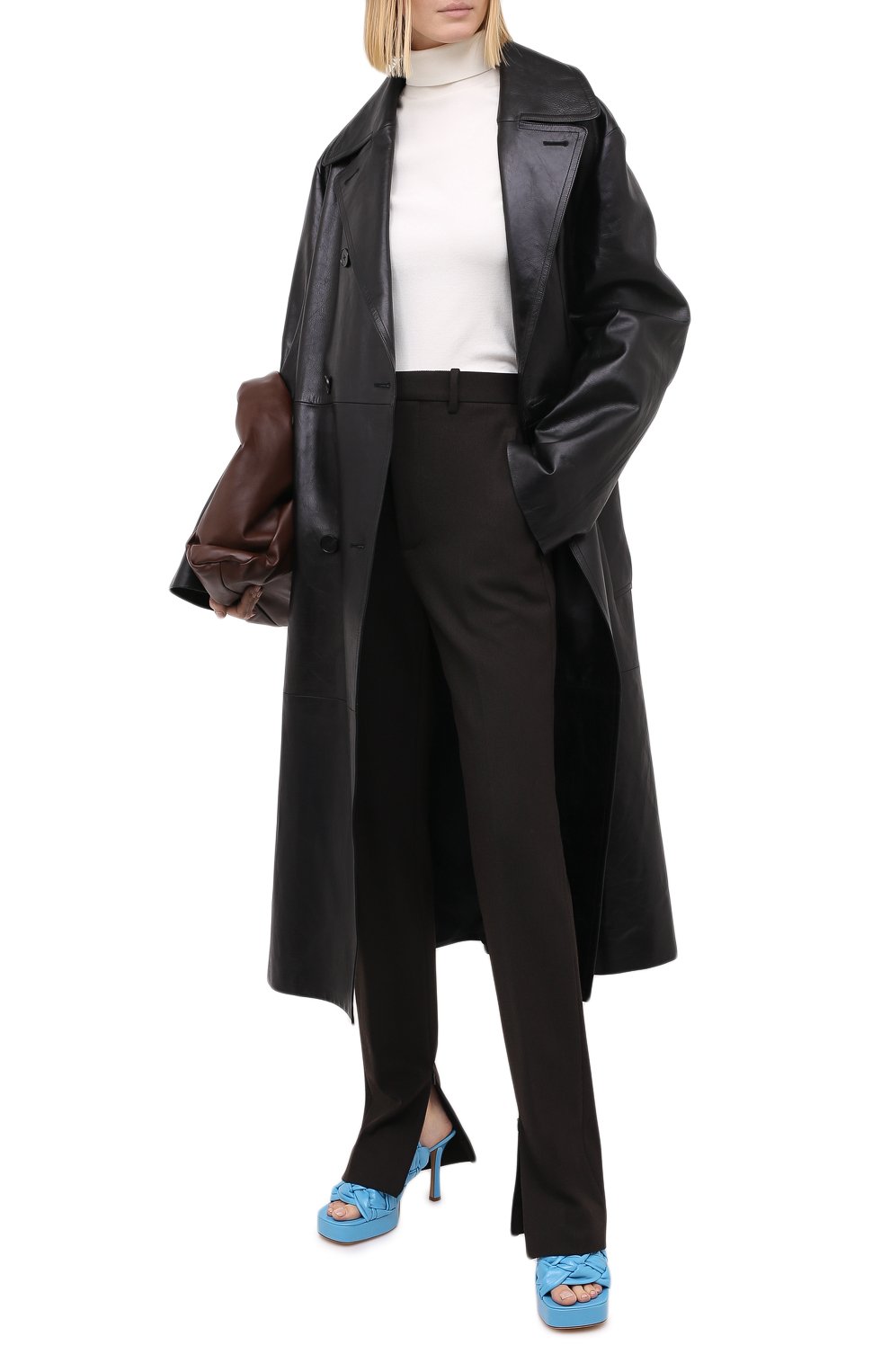 Брюки BOTTEGA VENETA темно-коричневого цвета по цене 116000 руб., арт. 636529/V02W0, фото 3 Брюки BOTTEGA VENETA, арт. 636529/V02W0, фото 3