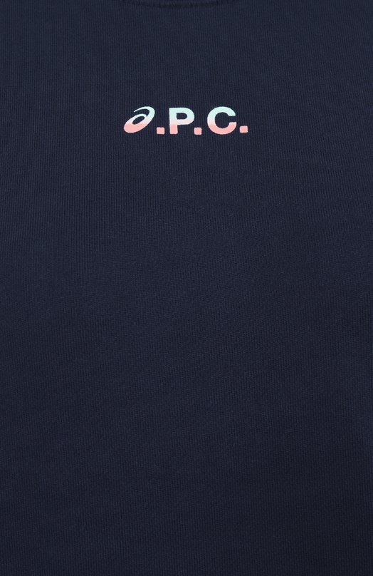 Хлопковый свитшот A.P.C. C0EZD-F27959 Синий  C0EZD-F27959 Фото 6