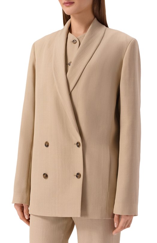 Жакет из вискозы и шерсти Loulou de Saison MINKA Бежевый  MINKA Фото 3