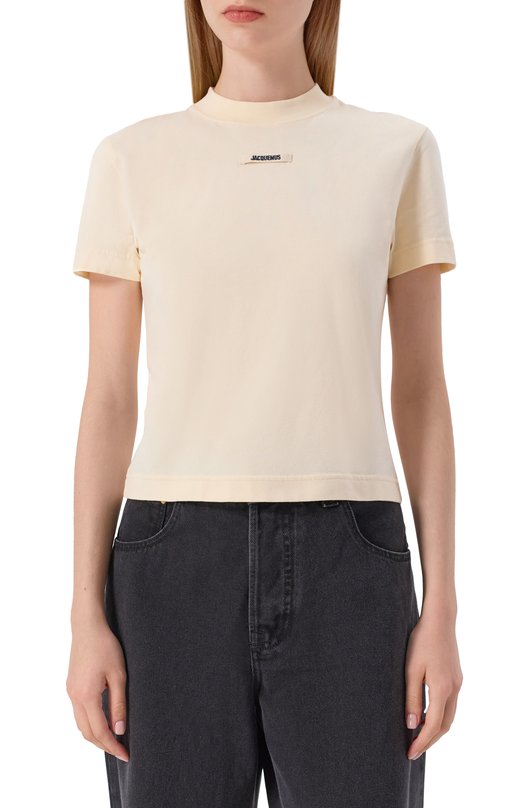 Хлопковая футболка Jacquemus 24ETSW00133AJ0/0124 Кремовый  24ETSW00133AJ0/0124 Фото 3