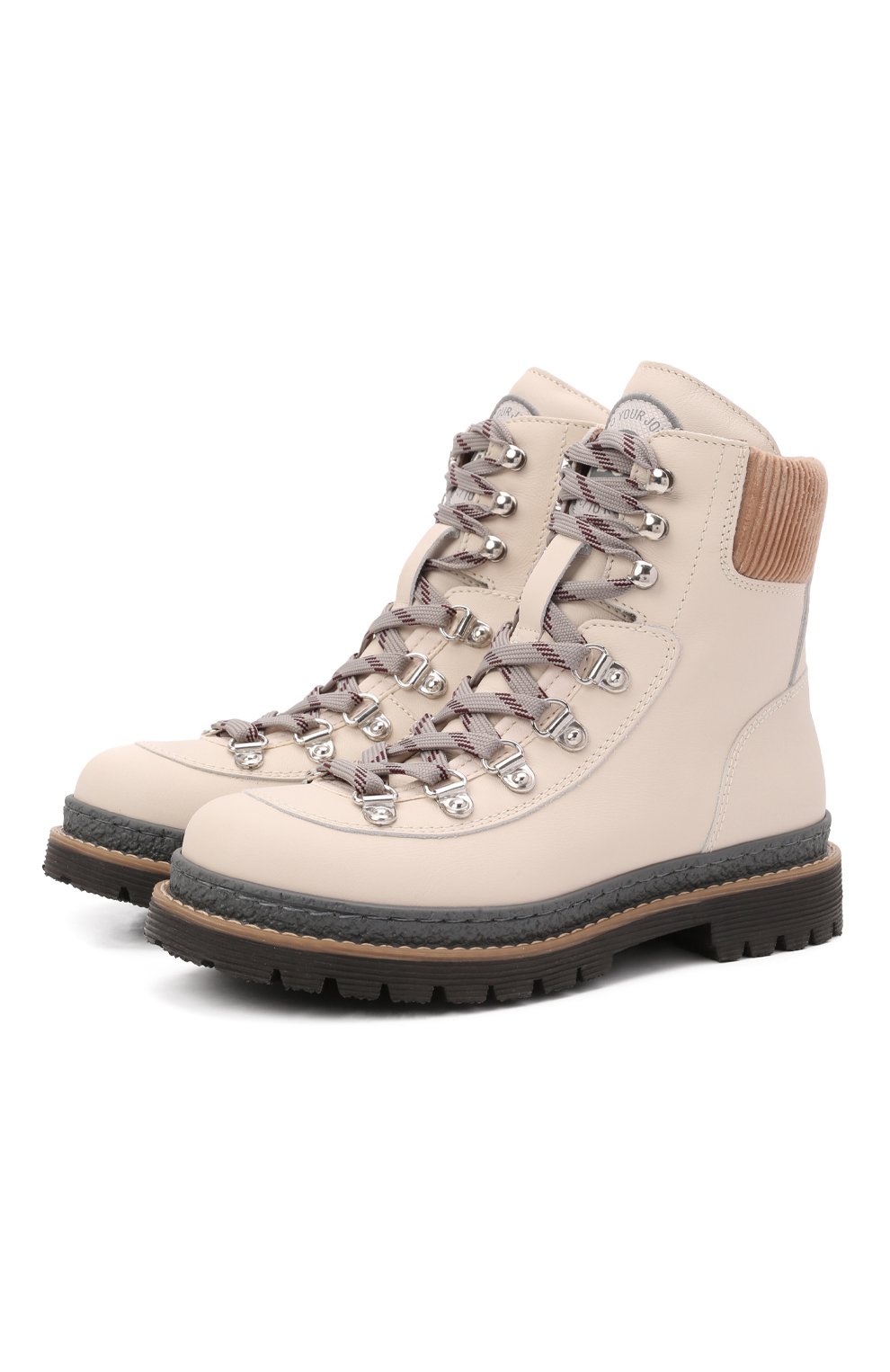 Ботинки BRUNELLO CUCINELLI кремового цвета по цене 62700 руб., арт. BFYVQZH125, фото 1 Ботинки BRUNELLO CUCINELLI, арт. BFYVQZH125, фото 1