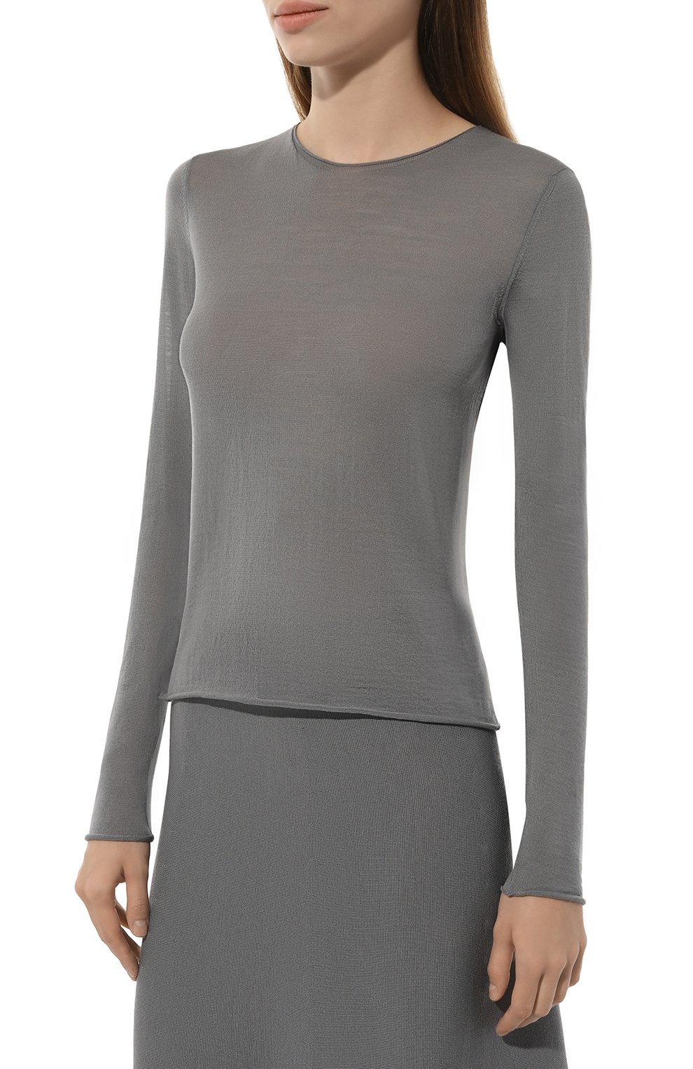 Шерстяной пуловер MRZ серого цвета по цене 35150 руб., арт. 0004, фото 3 Шерстяной пуловер MRZ, арт. 0004, фото 3