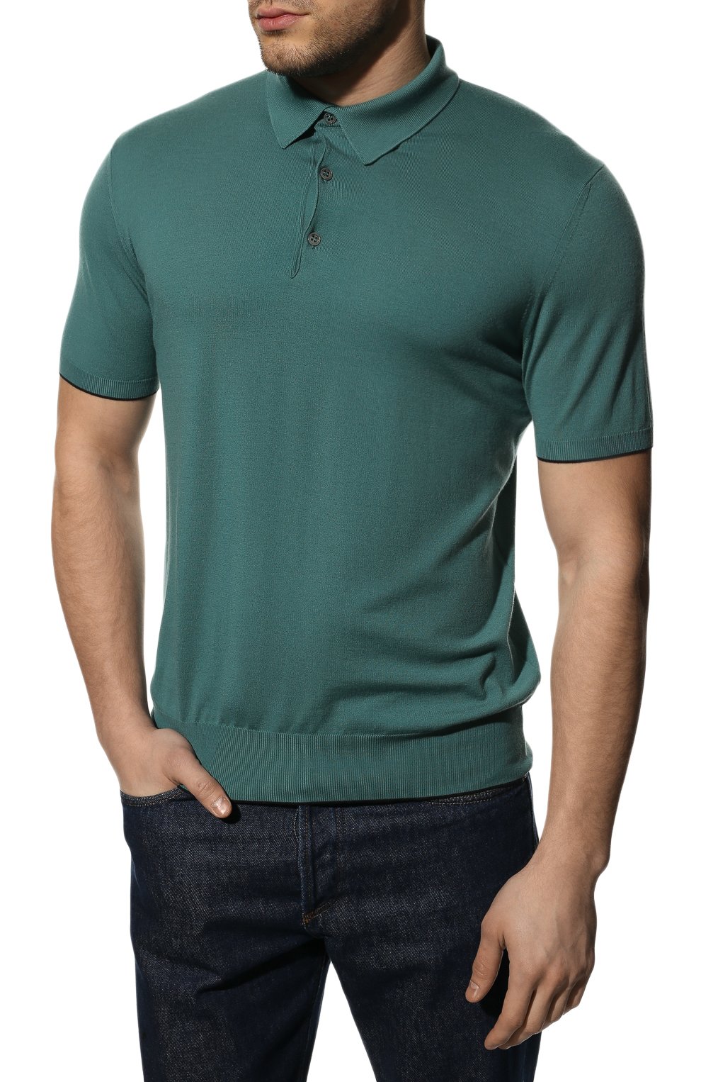 Шерстяное поло LORO PIANA зеленого цвета по цене 299500 руб., арт. FAM1878, фото 3 Шерстяное поло LORO PIANA, арт. FAM1878, фото 3