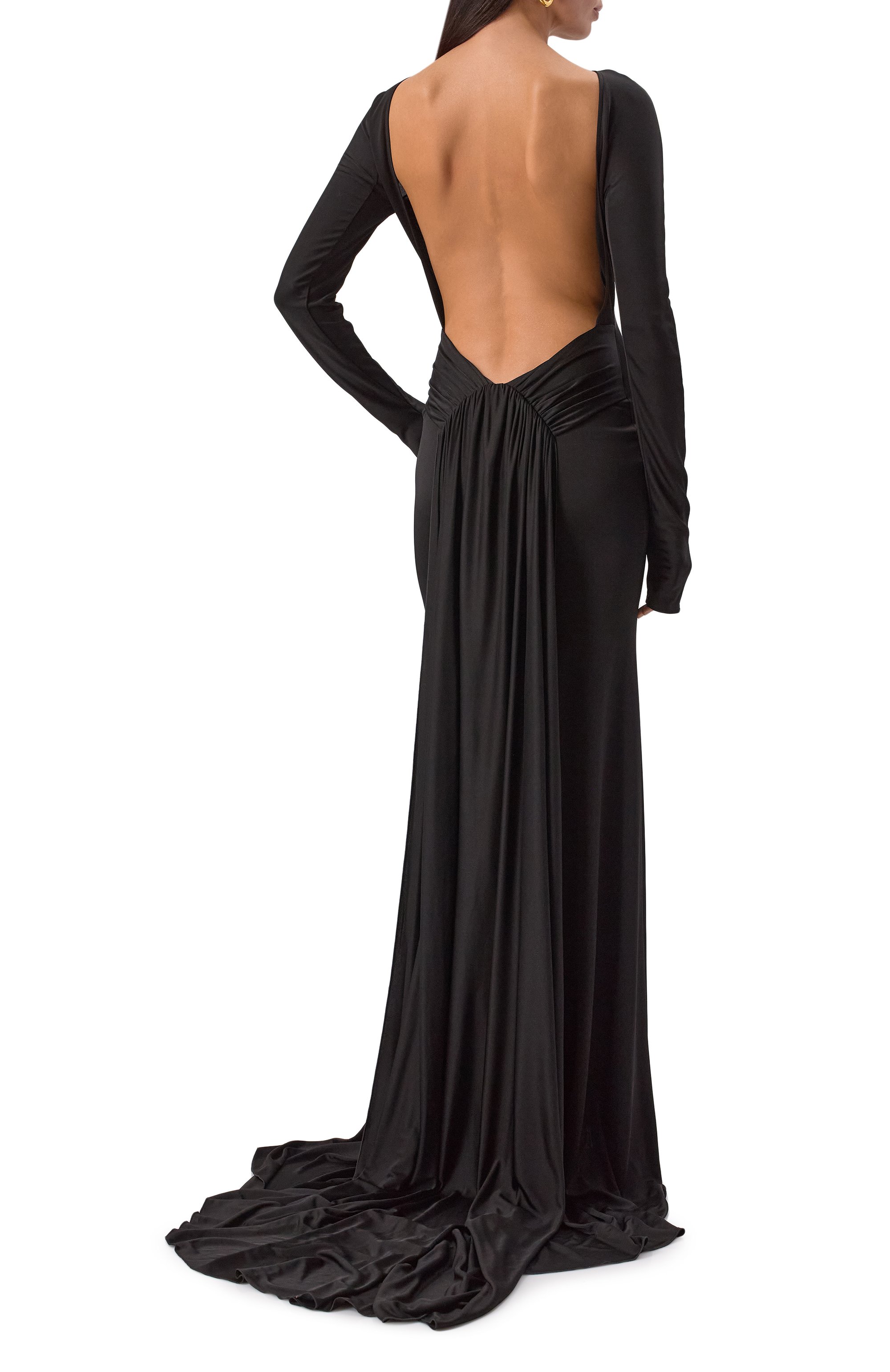 Платье из вискозы DAVID KOMA черного цвета по цене 272000 руб., арт. PF25DK07DL, фото 4 Платье из вискозы DAVID KOMA, арт. PF25DK07DL, фото 4