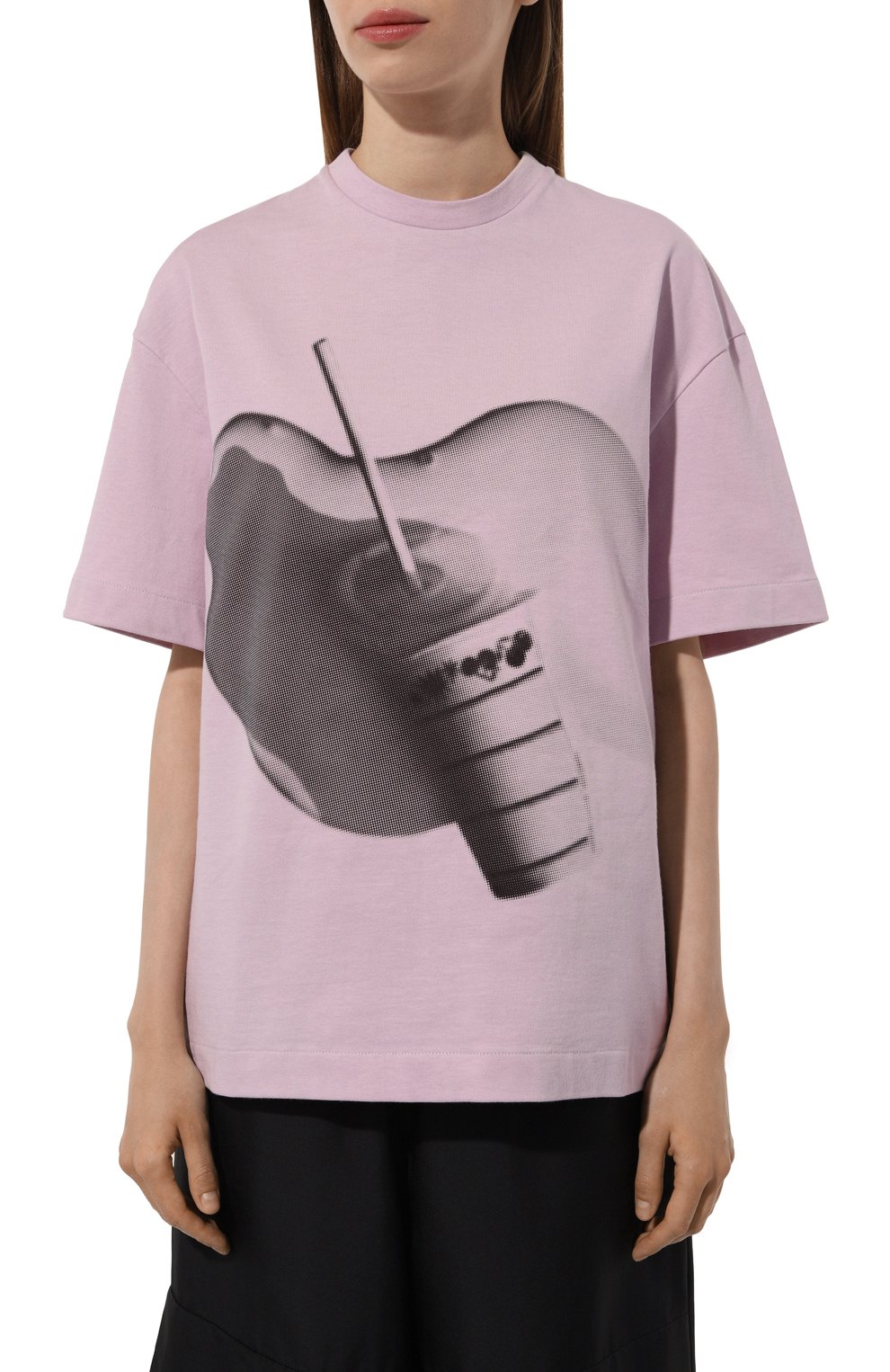 Хлопковая футболка JIL SANDER сиреневого цвета по цене 46700 руб., арт. J03GC0119/J20218, фото 3 Хлопковая футболка JIL SANDER, арт. J03GC0119/J20218, фото 3