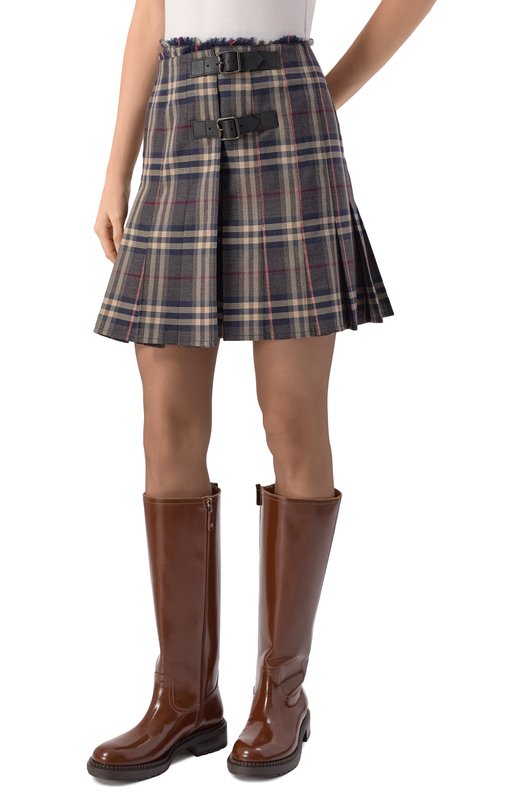 Шерстяная юбка Burberry 8110427 Серый  8110427 Фото 3