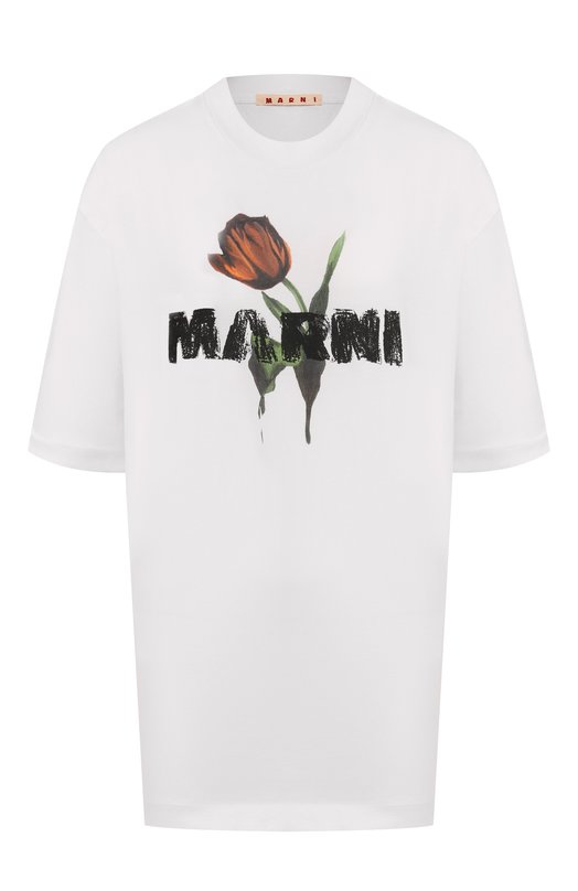 Хлопковая футболка Marni THJET49P18/USCY31 Белый THJET49P18/USCY31