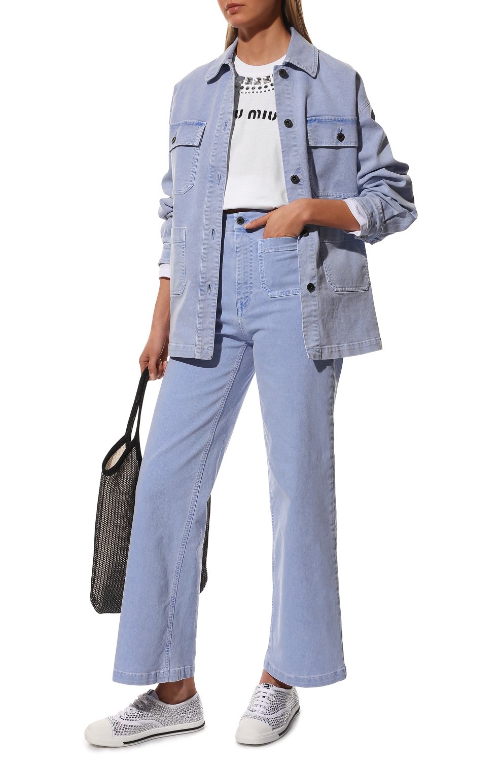 Хлопковый лонгслив MIU MIU, арт. MJL799-1Z3K-F0009, фото 2