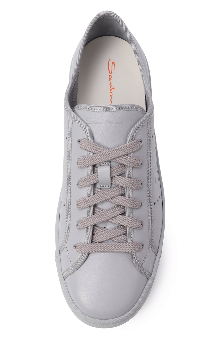 Женские кожаные кеды SANTONI голубого цвета, арт. WBGG61350AIATSFP | Фото 6 (Материал внешний: Натуральная кожа; Подошва: Платформа; Автоматизация ТО: Проставлено; Автоматизация состава: Проставлено; Материал внутренний: Натуральная кожа; Кросс-КТ: Низкие; Стили: Кэжуэл; Материал утеплителя: Без утеплителя)