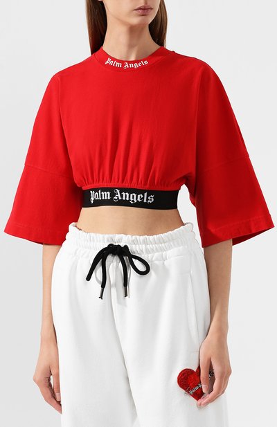 Хлопковый топ PALM ANGELS, арт. PWAA002E194130022001, фото 3