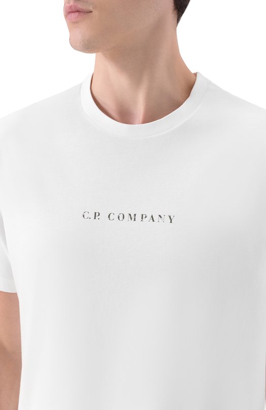Хлопковая футболка C.P. Company 19CMTS104A005100W Белый  19CMTS104A005100W Фото 5