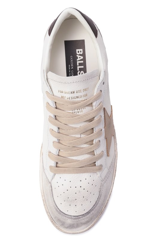 Кожаные кеды Ball Star Golden Goose Deluxe Brand GWF00327.F007297 Кремовый  GWF00327.F007297 Фото 6