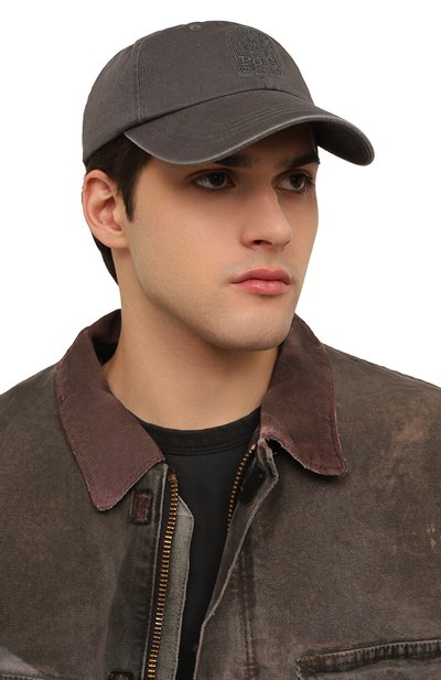 Хлопковая бейсболка PARAJUMPERS темно-серого цвета по цене 7435 руб., арт. PAACHA04, фото 2 Хлопковая бейсболка PARAJUMPERS, арт. PAACHA04, фото 2