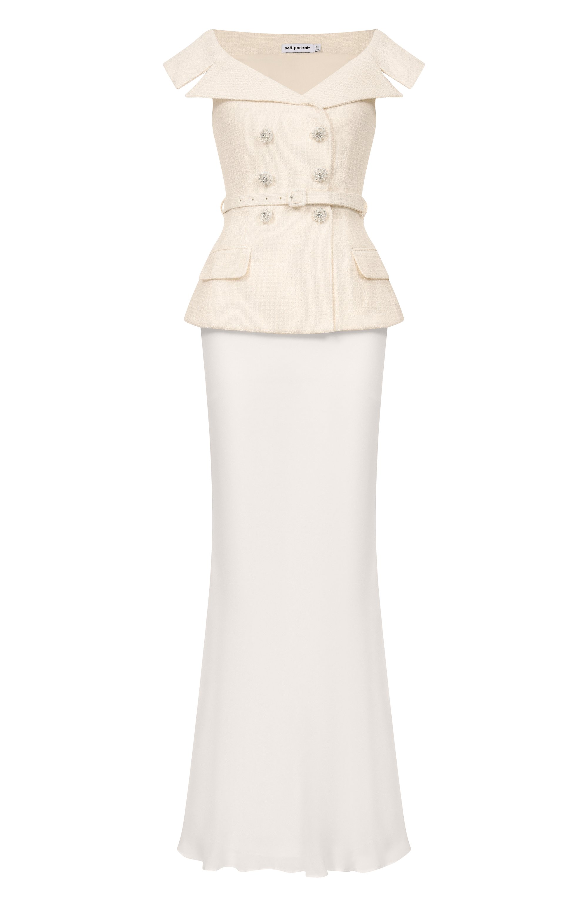 Комбинированное платье SELF-PORTRAIT, арт. SS26271XC, фото 1