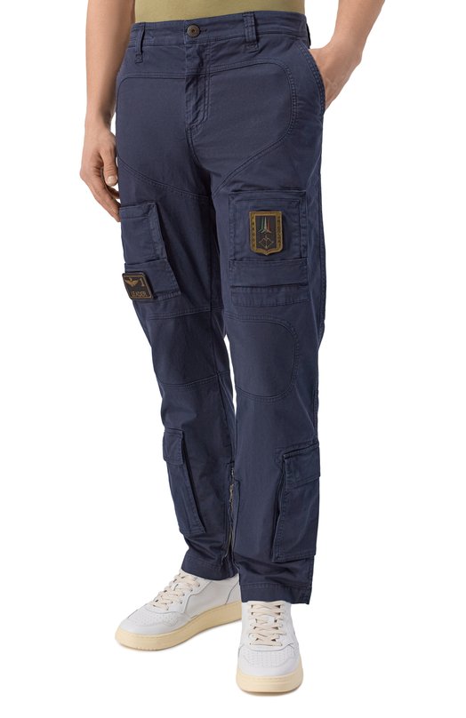 Хлопковые брюки-карго Aeronautica Militare PA1387UCT01493 Синий  PA1387UCT01493 Фото 3