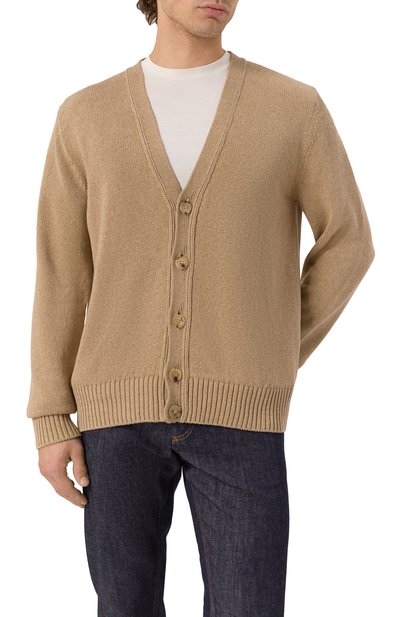 Кардиган из шелка и льна MVST светло-бежевого цвета по цене 115000 руб., арт. A018/7660, фото 3 Кардиган из шелка и льна MVST, арт. A018/7660, фото 3