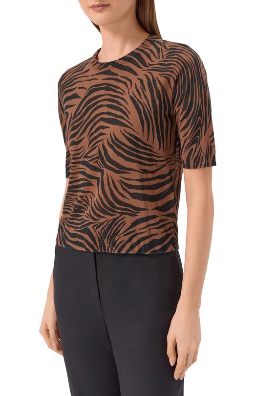 Хлопковый пуловер Max Mara Studio MSTAG0 Коричневый  MSTAG0 Фото 3